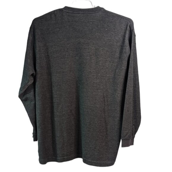 EZ'S HAGGAR Multi Color Stripe Rib Knit V-Neck Long Sleeve Shirt Gray Large - Picture 12 of 14